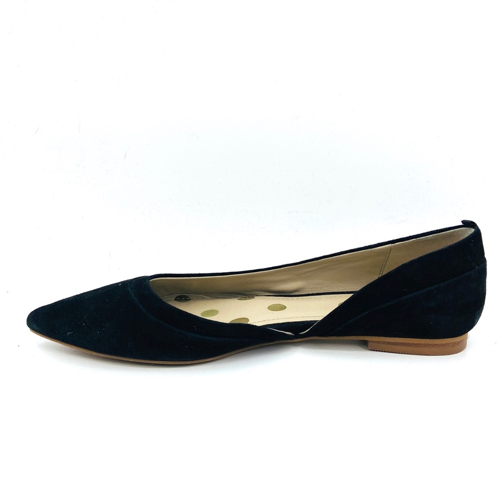BODEN Black Velvet Velour Pointed D'Orsay Flat Shoes Size 39 - Picture 2 of 9